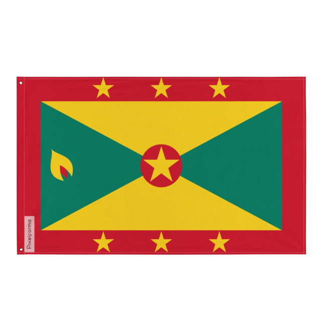 Grenada Flag in Multiple Sizes 100% Polyester Print with Double Hem - Pixelforma