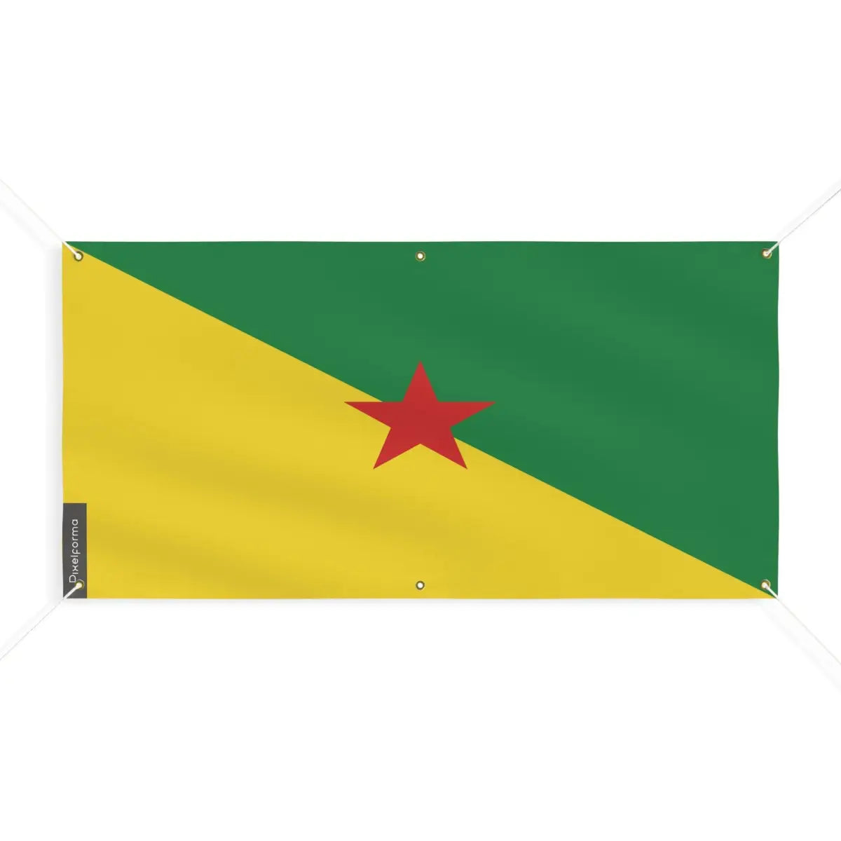 Drapeau de la guyane 6 oeillets en plusieurs tailles (m) - pixelforma