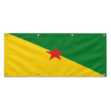 Drapeau guyane polyester résistant œillets usage extérieur
