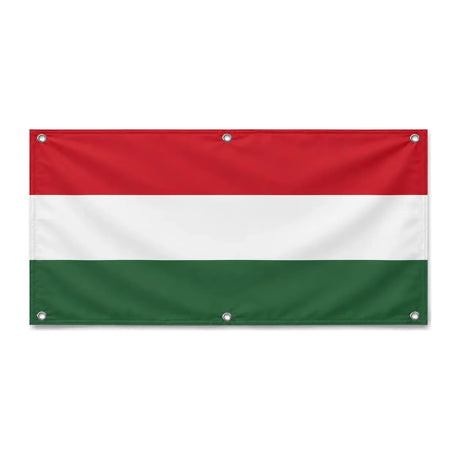 Drapeau hongrie en polyester résistant avec 6 œillets