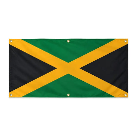 Drapeau jamaïque en polyester résistant œillets robustes