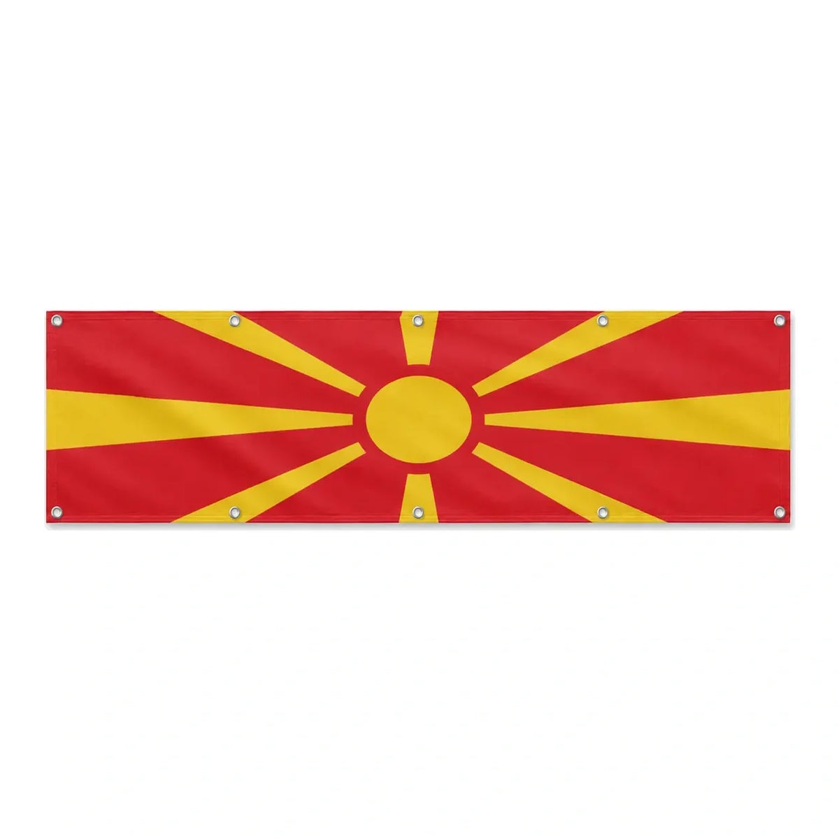 Drapeau de la Macédoine du Nord grand format XL en polyester avec dix œillets