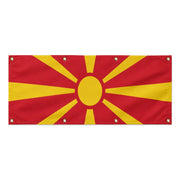 Drapeau macédoine du nord polyester résistant 8 œillets
