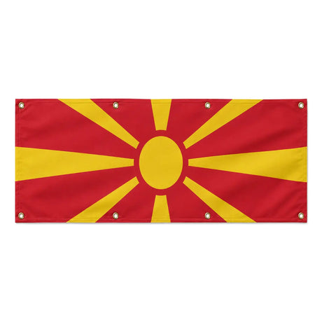 Drapeau macédoine du nord polyester résistant 8 œillets