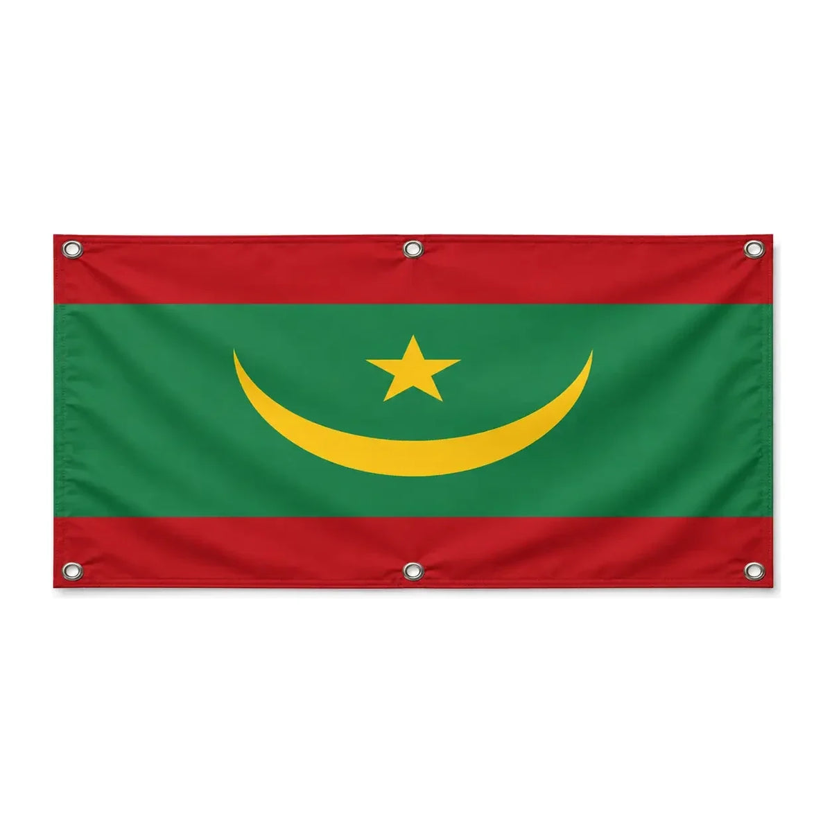 Drapeau mauritanie polyester résistant avec œillets robustes