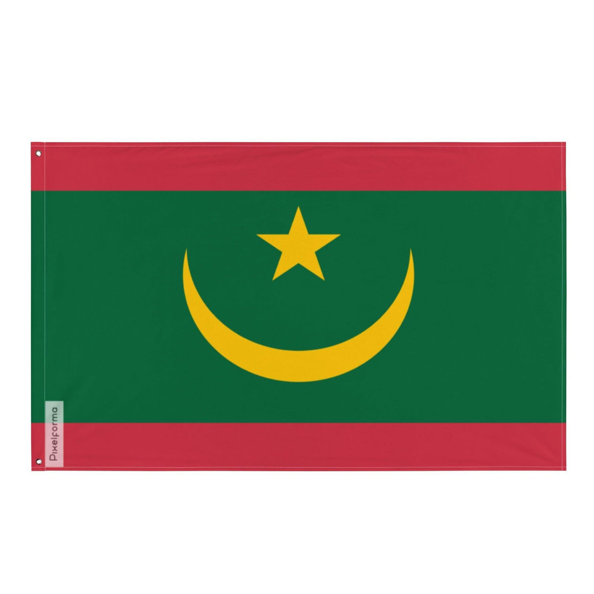 Drapeau de la Mauritanie en plusieurs tailles 100 % polyester Imprimer avec Double ourlet - Pixelforma