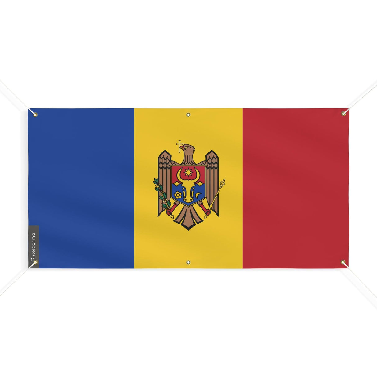 Drapeau de la Moldavie 6 Oeillets en plusieurs tailles - Pixelforma