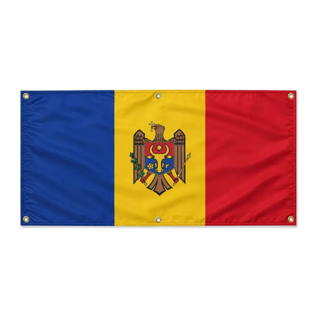Drapeau moldavie polyester résistant œillets intempéries