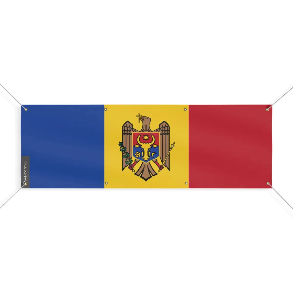 Drapeau de la Moldavie 8 Oeillets en Plusieurs Tailles (L) - Pixelforma 