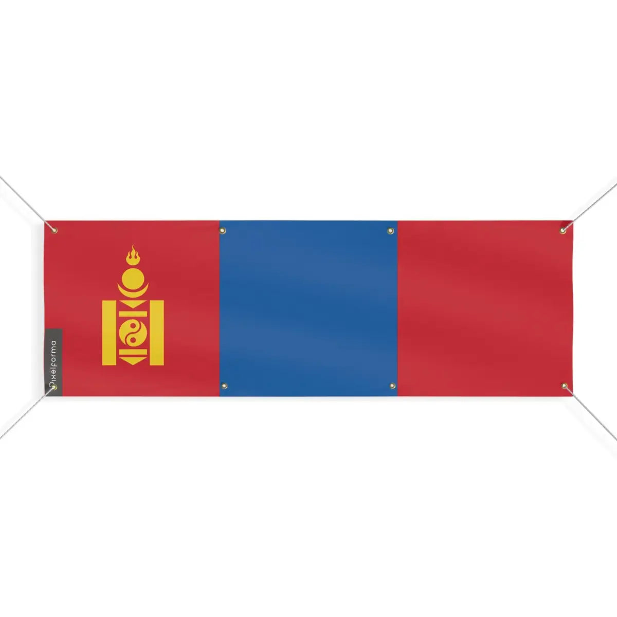 Drapeau de la mongolie 8 oeillets en plusieurs tailles (l) - pixelforma