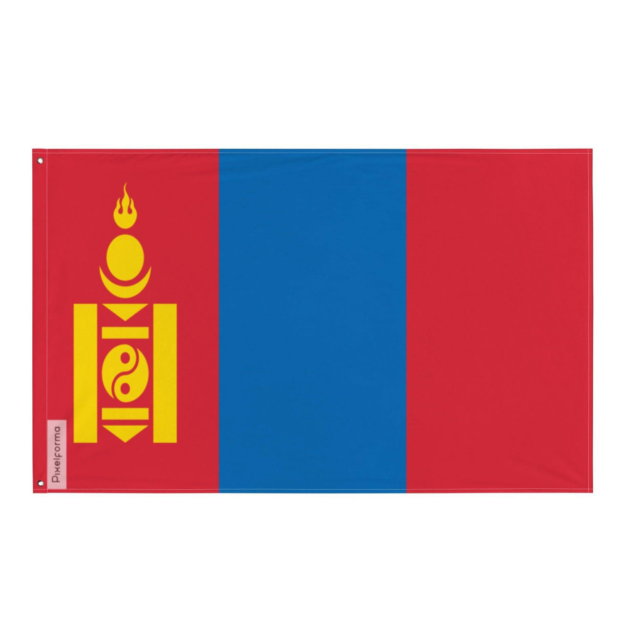 Drapeau de la Mongolie en plusieurs tailles 100 % polyester Imprimer avec Double ourlet - Pixelforma