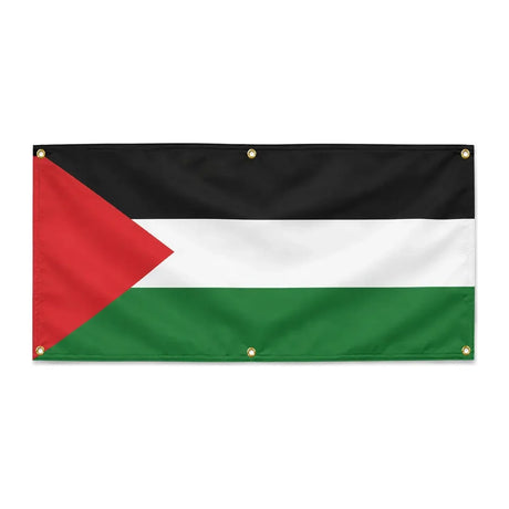 Drapeau palestine en polyester résistant avec œillets