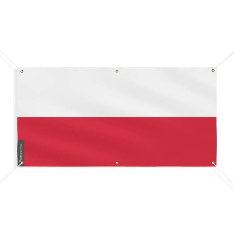 Drapeau de la Pologne 6 Oeillets en Plusieurs Tailles (M) - Pixelforma 