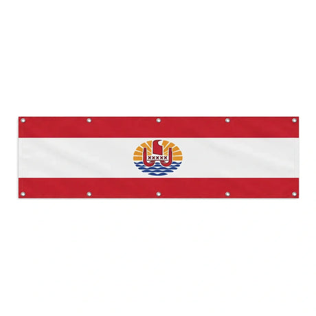 Drapeau de la Polynésie française grand format XL en polyester avec dix œillets