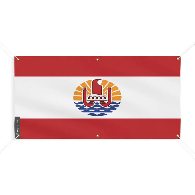 Drapeau de la polynésie française 6 oeillets en plusieurs tailles (m) - pixelforma