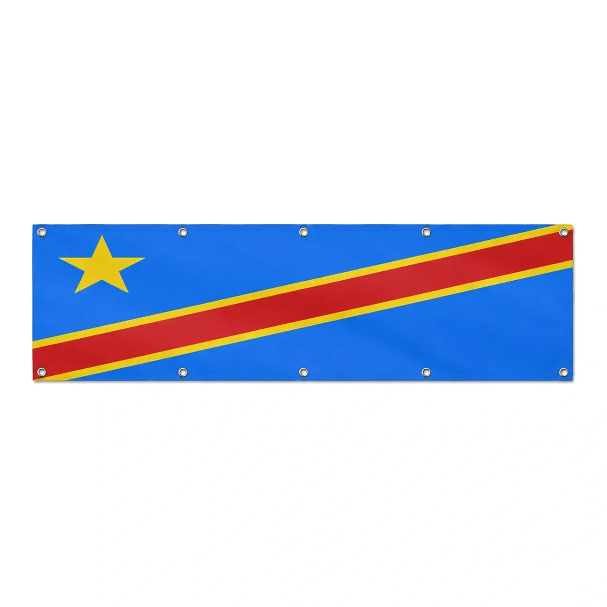 Drapeau de la république démocratique du Congo grand format XL en polyester avec dix œillets