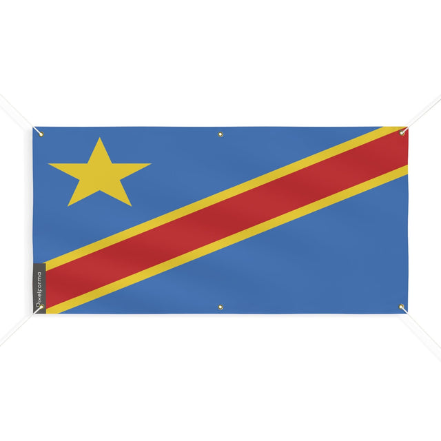 Drapeau de la république démocratique du Congo 6 Oeillets en plusieurs tailles - Pixelforma