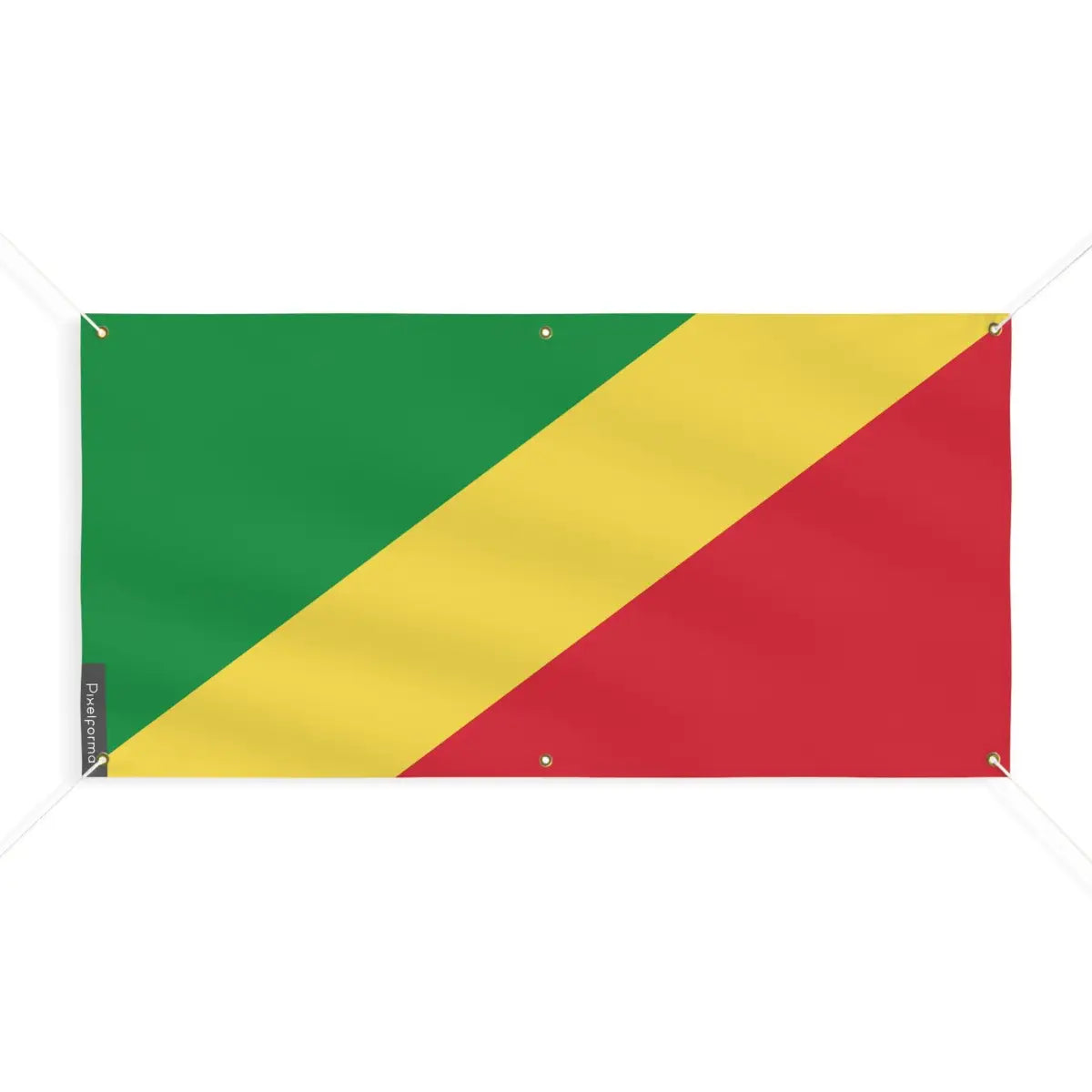 Drapeau de la république du Congo 6 Oeillets en Plusieurs Tailles (M) - Pixelforma 