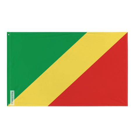 Republic of Congo Flag in Multiple Sizes 100% Polyester Print with Double Hem - Pixelforma