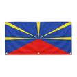 Drapeau la réunion polyester résistant avec œillets robustes