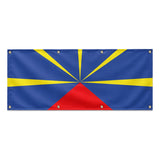 Drapeau la réunion en polyester résistant avec œillets