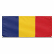 Drapeau roumanie polyester résistant 8 œillets usage extérieur