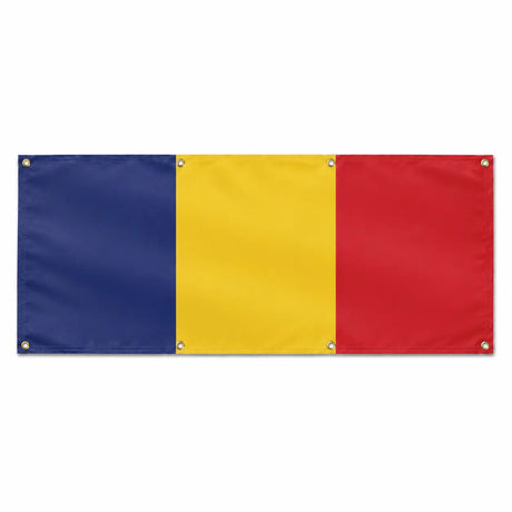 Drapeau roumanie polyester résistant 8 œillets usage extérieur