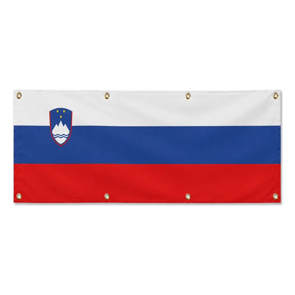 Drapeau slovénie polyester résistant huit œillets usage extérieur