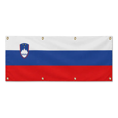 Drapeau slovénie polyester résistant huit œillets usage extérieur
