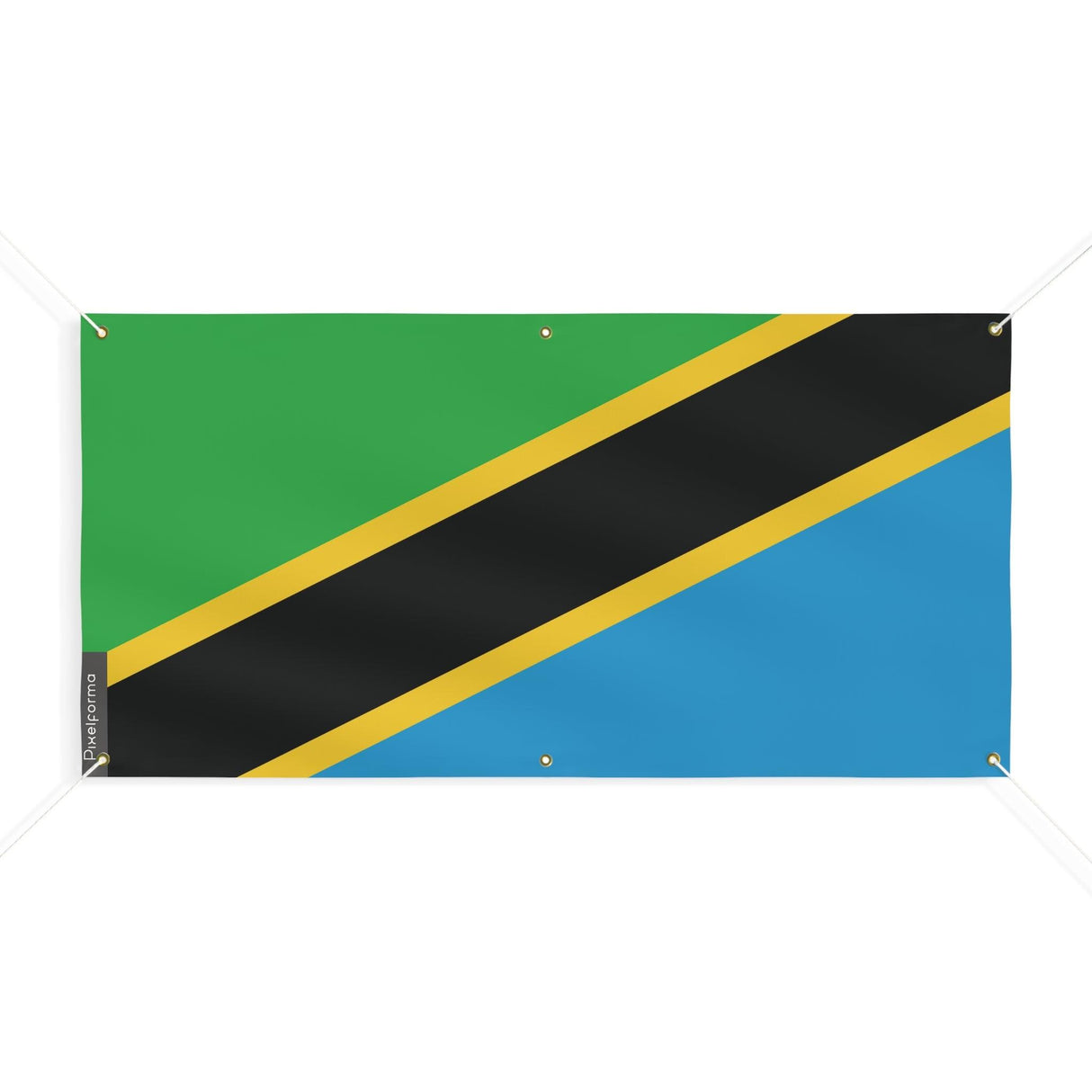 Drapeau de la Tanzanie 6 Oeillets en plusieurs tailles - Pixelforma