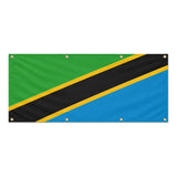 Drapeau tanzanie polyester résistant œillets usage extérieur