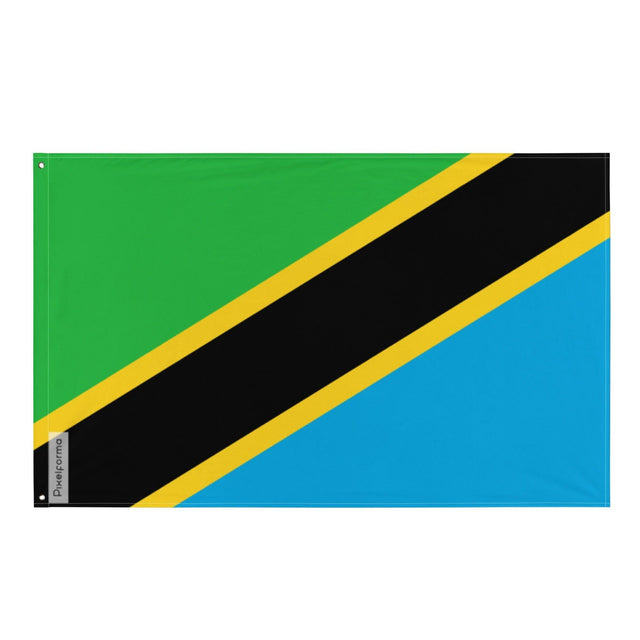 Drapeau de la Tanzanie en plusieurs tailles 100 % polyester Imprimer avec Double ourlet - Pixelforma