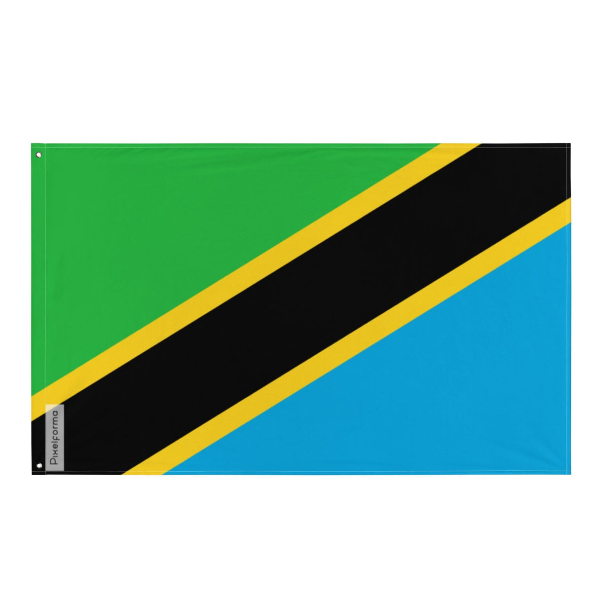 Tanzania Flag in Multiple Sizes 100% Polyester Print with Double Hem - Pixelforma