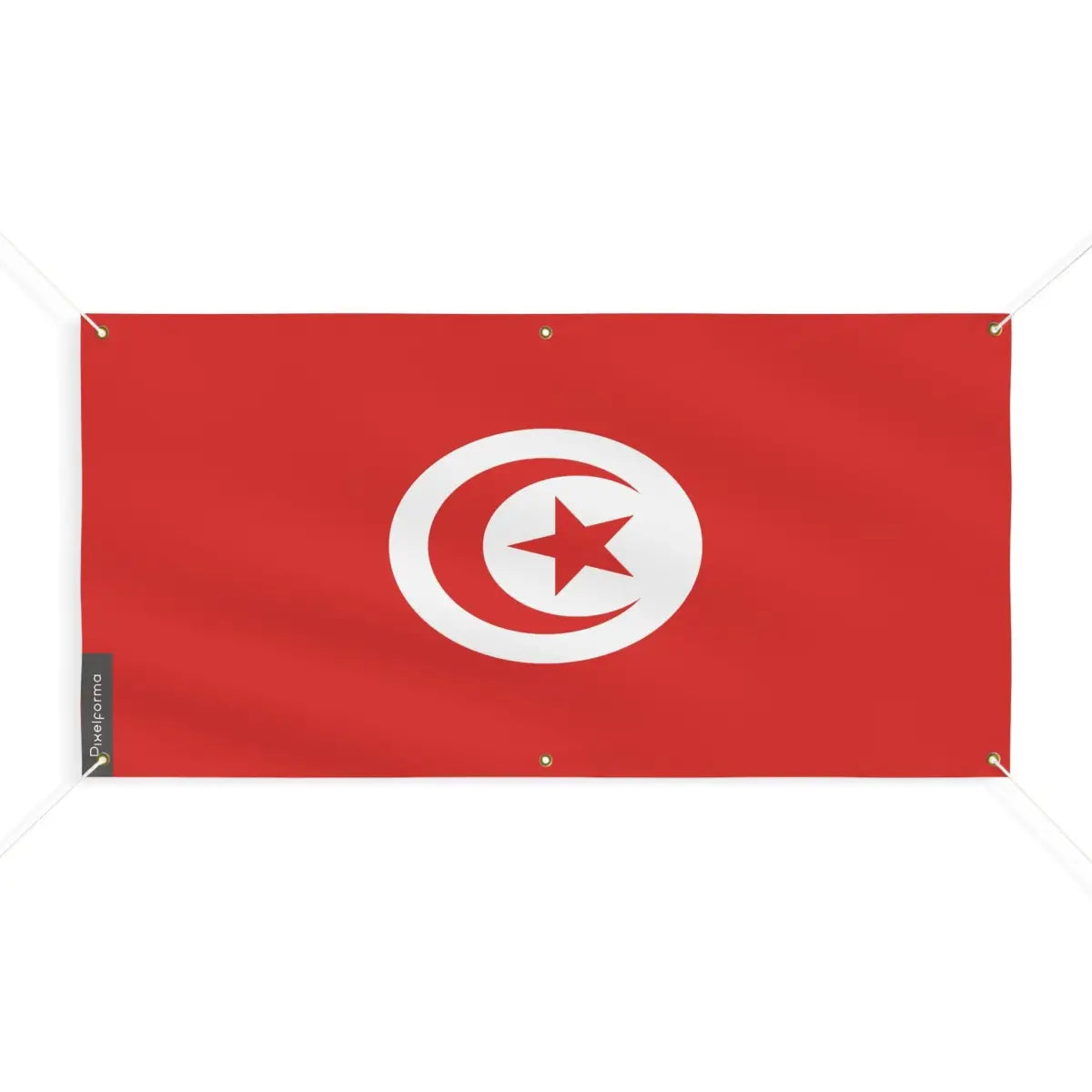 Drapeau de la tunisie 6 oeillets en plusieurs tailles (m) - pixelforma