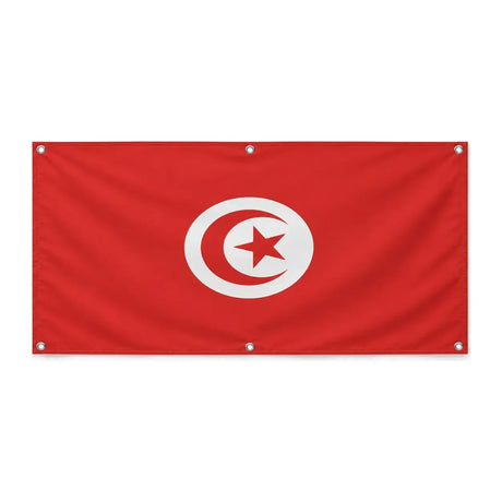 Drapeau tunisie polyester résistant avec œillets robustes