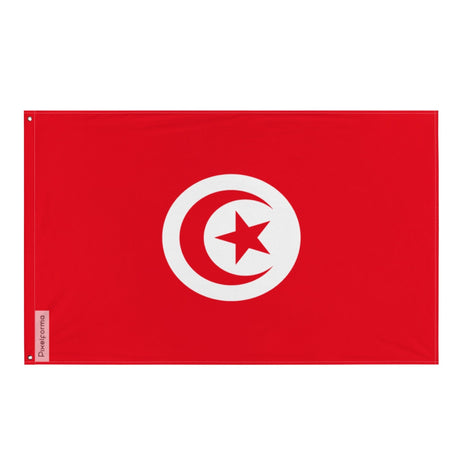 Tunisia Flag in Multiple Sizes 100% Polyester Print with Double Hem - Pixelforma