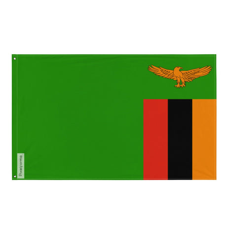 Zambia Flag in Multiple Sizes 100% Polyester Print with Double Hem - Pixelforma