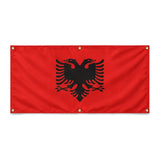 Drapeau albanie en polyester résistant avec œillets robustes