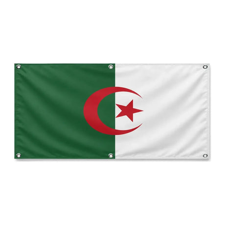 Drapeau algérie en polyester résistant avec œillets
