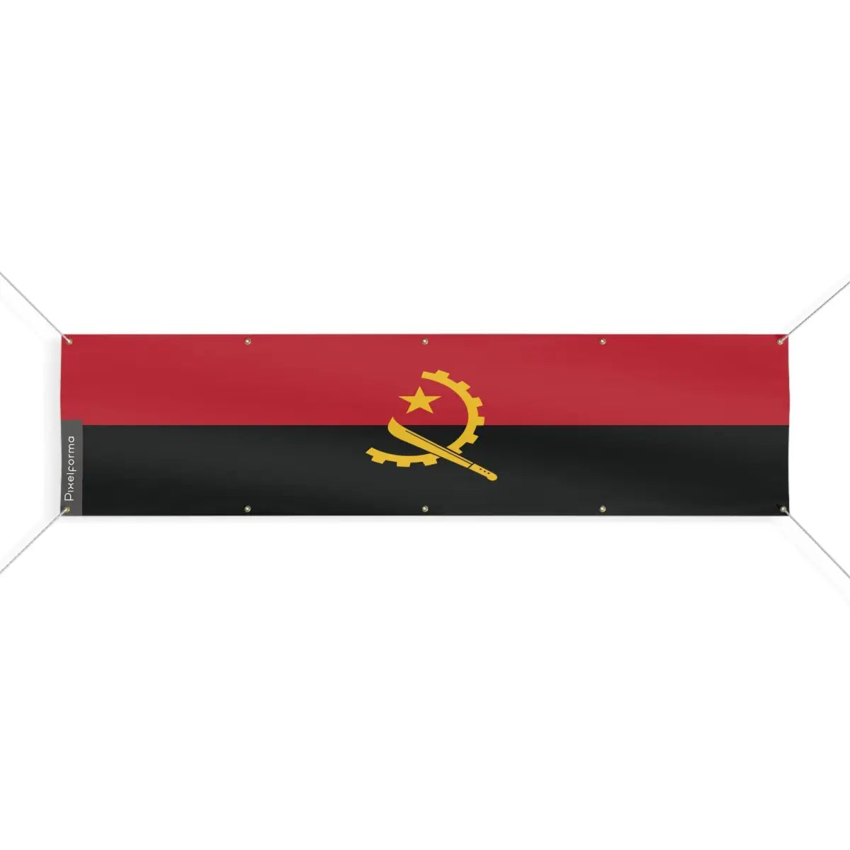 Drapeau de l'Angola 10 Oeillets en Plusieurs Tailles (XL) - Pixelforma 