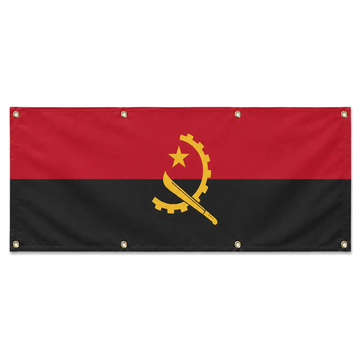 Drapeau angola polyester résistant avec huit œillets