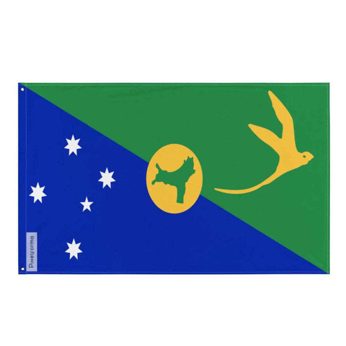 Drapeau île christmas polyester résistant œillets à gauche