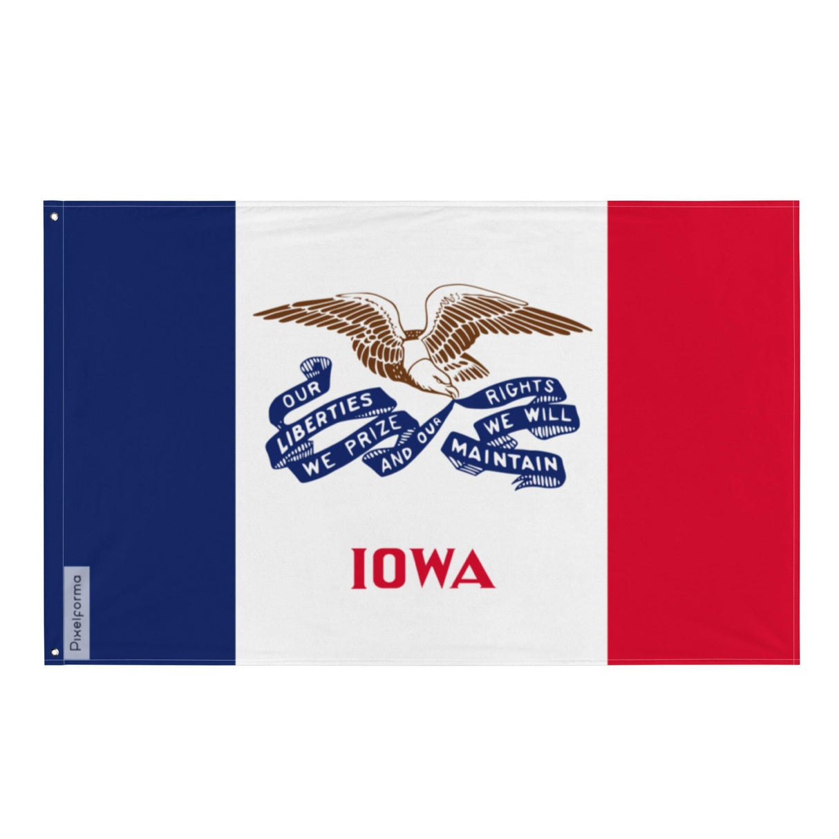 Drapeau de l'Iowa en plusieurs tailles 100 % polyester Imprimer avec Double ourlet - Pixelforma