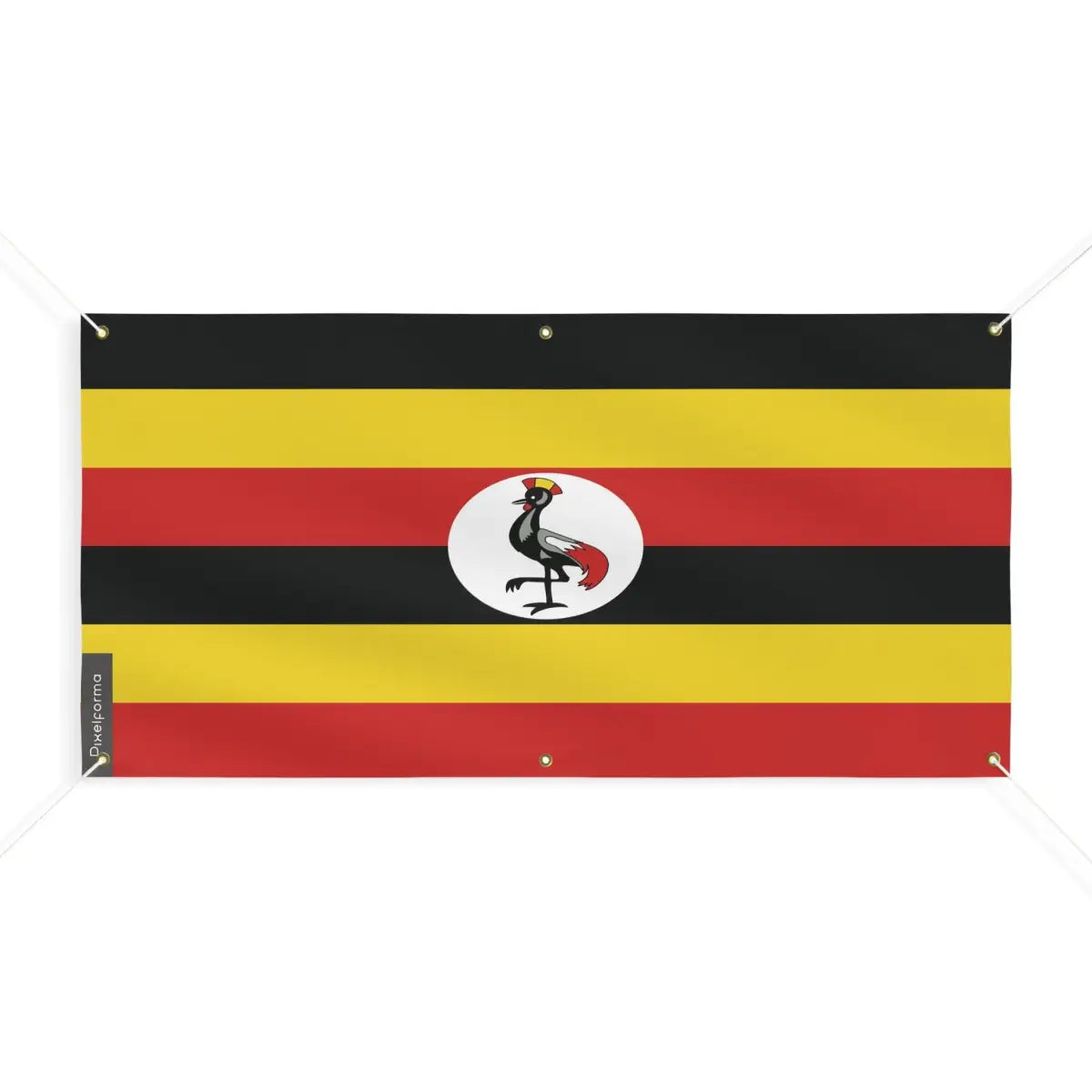 Drapeau de l’ouganda 6 oeillets en plusieurs tailles (m) - pixelforma