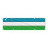 Drapeau de l'Ouzbékistan grand format XL en polyester avec dix œillets