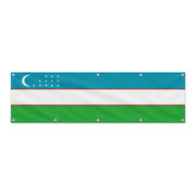 Drapeau de l'Ouzbékistan grand format XL en polyester avec dix œillets