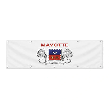 Drapeau de Mayotte grand format XL en polyester avec dix œillets