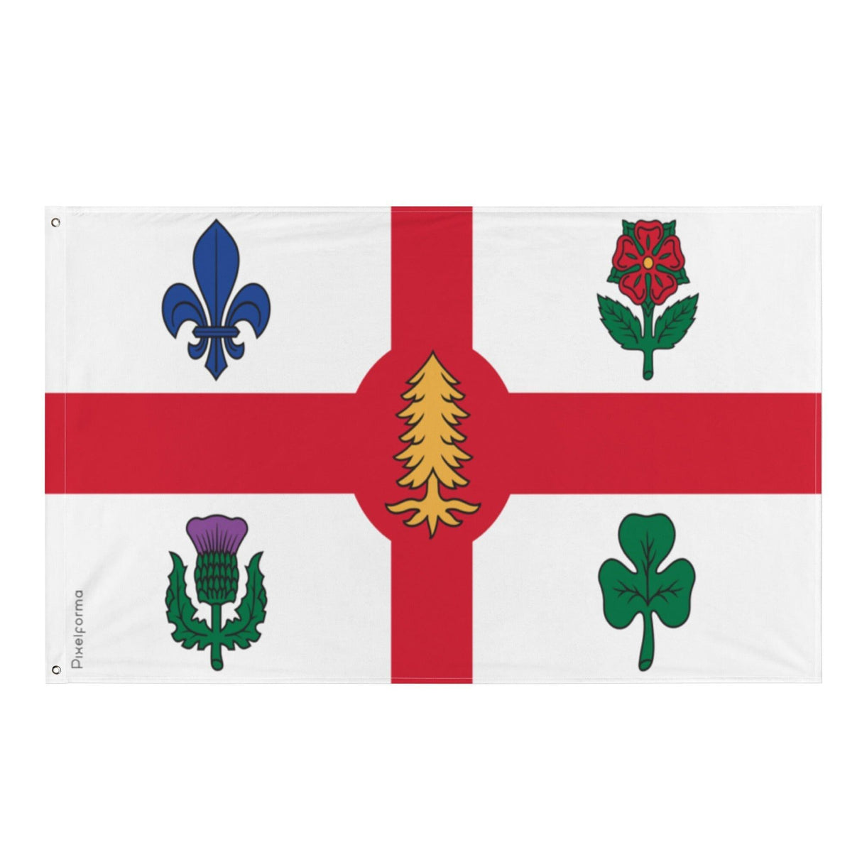 Drapeau de Montréal en plusieurs tailles 100 % polyester Imprimer avec Double ourlet - Pixelforma