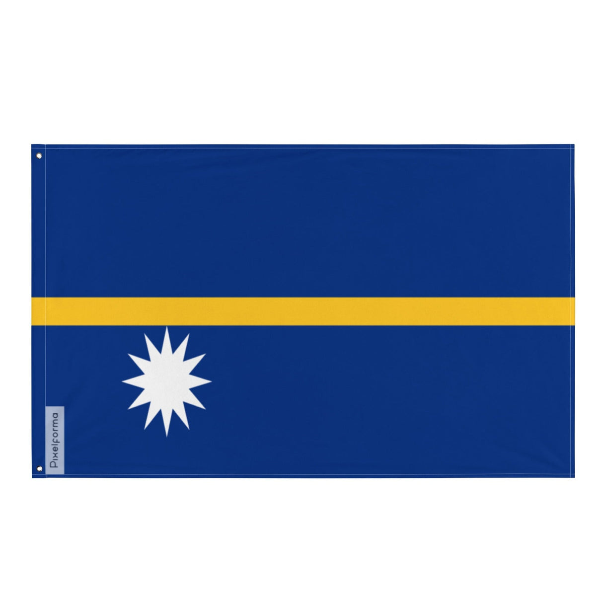 Nauru Flag in Multiple Sizes 100% Polyester Print with Double Hem - Pixelforma