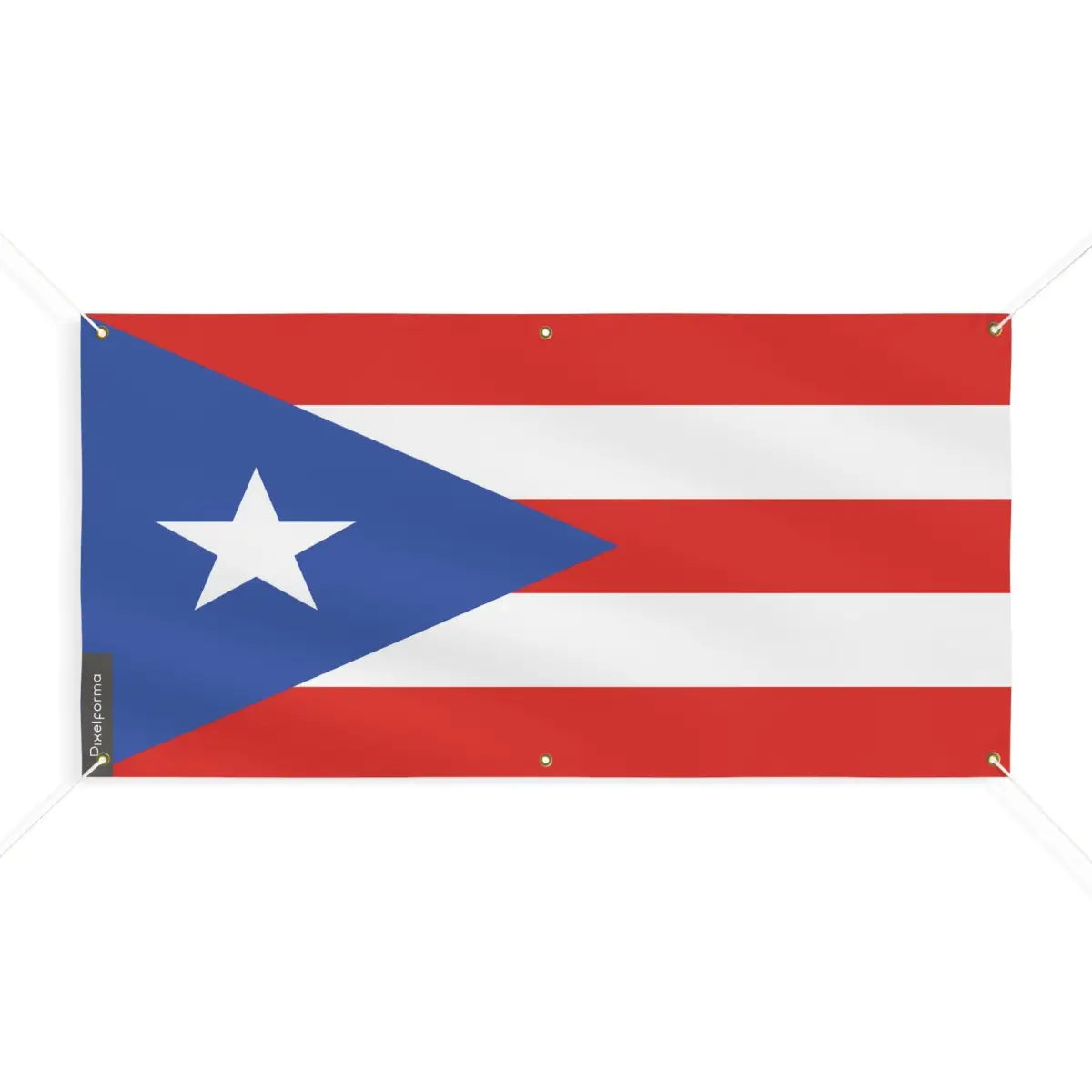 Drapeau de Porto Rico 6 Oeillets en Plusieurs Tailles (M) - Pixelforma 